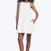 Minivestido sin mangas de sarga de algodón – Blanco Minivestido sin mangas de sarga de algodón – Blanco