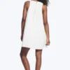 Minivestido sin mangas de sarga de algodón – Blanco Minivestido sin mangas de sarga de algodón – Blanco