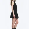 Minivestido sin mangas de sarga – Negro