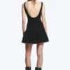Minivestido sin mangas de sarga – Negro