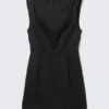Minivestido sin mangas de sarga – Negro Minivestido sin mangas de sarga – Negro