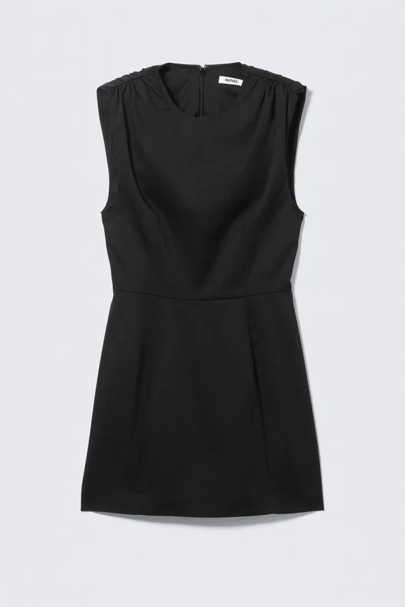 Minivestido sin mangas de sarga – Negro Minivestido sin mangas de sarga – Negro