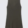 Minivestido sin mangas y con cuello barco, transparente – Gris oscuro Minivestido sin mangas y con cuello barco, transparente – Gris oscuro