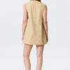 Minivestido tipo pichi de lona de algodón de estilo utilitario – Amarillo claro