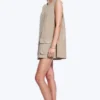 Minivestido tipo pichi de lona de algodón de estilo utilitario – Beige Minivestido tipo pichi de lona de algodón de estilo utilitario – Beige