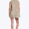Minivestido tipo pichi de lona de algodón de estilo utilitario – Beige Minivestido tipo pichi de lona de algodón de estilo utilitario – Beige