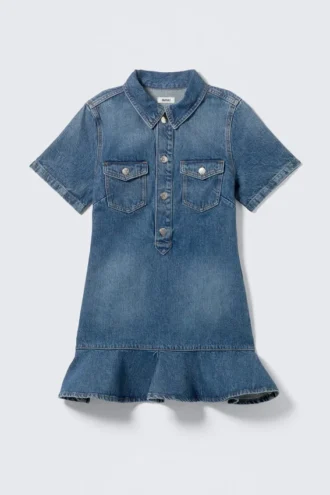 Minivestido túnica de denim – Azul atardecer – Azul oscuro