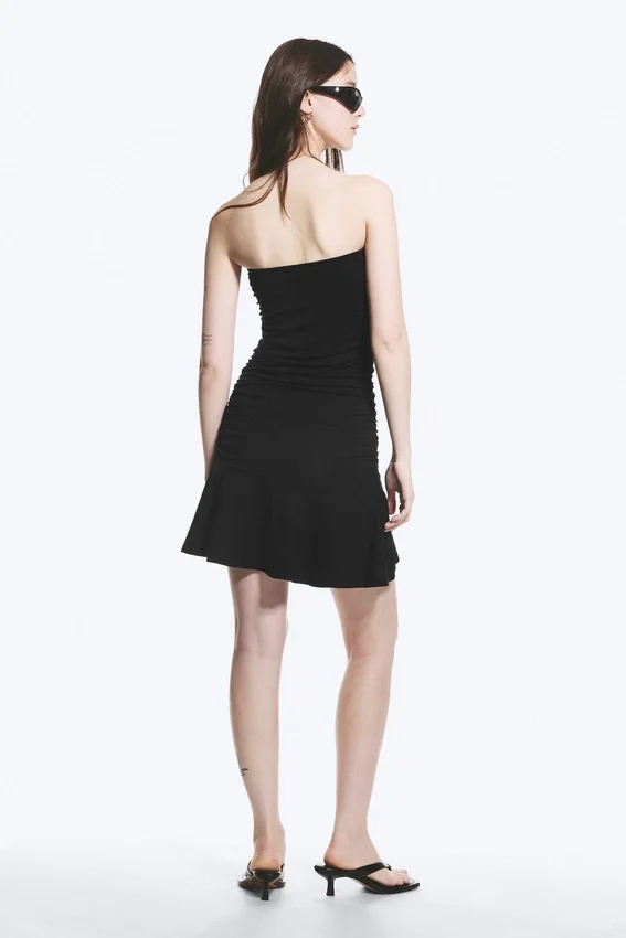 Minivestido tubo con fruncidos – Negro Minivestido tubo con fruncidos – Negro