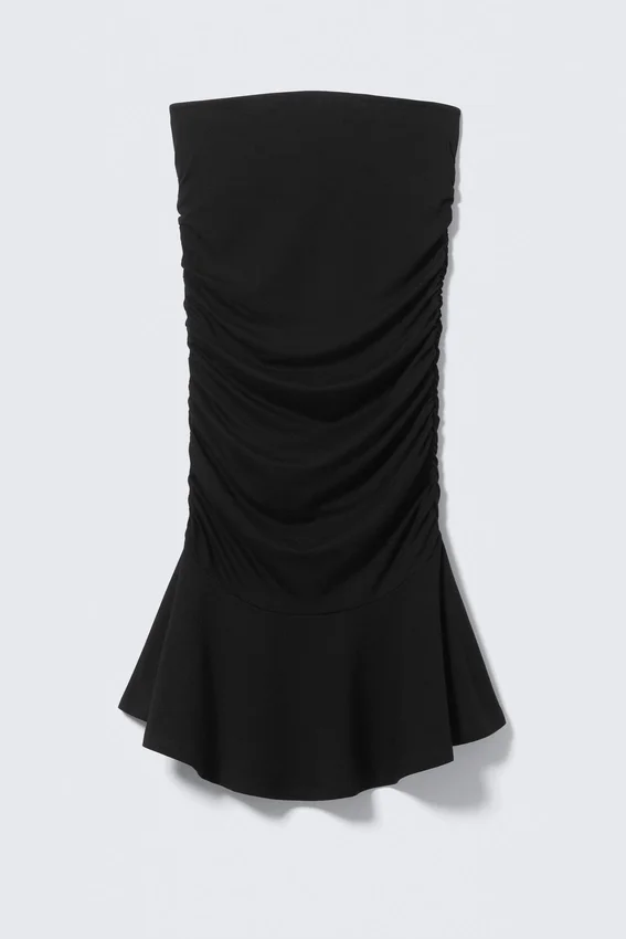 Minivestido tubo con fruncidos – Negro Minivestido tubo con fruncidos – Negro