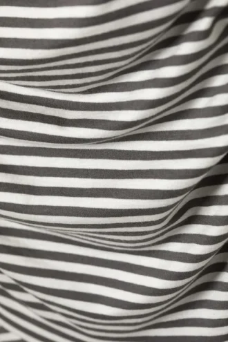 Minivestido tubo con fruncidos – Rayas blancas y marrón oscuro