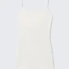 Mono ajustado de canalé – Blanco roto
