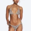 Pack de 2 braguitas de bikini con lazos – Negro + Rayas marrón/blanco Pack de 2 braguitas de bikini con lazos – Negro + Rayas marrón/blanco