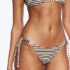 Pack de 2 braguitas de bikini con lazos – Negro + Rayas marrón/blanco Pack de 2 braguitas de bikini con lazos – Negro + Rayas marrón/blanco