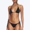 Pack de 2 braguitas de bikini con lazos – Negro + Rayas marrón/blanco Pack de 2 braguitas de bikini con lazos – Negro + Rayas marrón/blanco