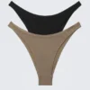 Pack de 2 braguitas de bikini mini brasileñas – Negro y lunares