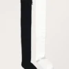 Pack de 2 calcetines hasta la rodilla de punto calado – Negro y blanco Pack de 2 calcetines hasta la rodilla de punto calado – Negro y blanco