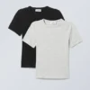 Pack de 2 camisetas de corte ajustado – Negro Pack de 2 camisetas de corte ajustado – Negro