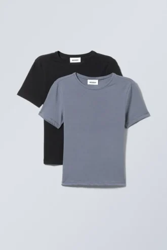 Pack de 2 camisetas de corte ajustado – Negro