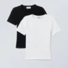 Pack de 2 camisetas de corte ajustado – Negro y blanco Pack de 2 camisetas de corte ajustado – Negro y blanco
