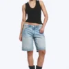 Pack de 2 camisetas de tirantes de cuello en V acanaladas – Negro