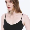 Pack de 2 camisetas sin mangas de algodón con cuello en V ajustado – Negro Pack de 2 camisetas sin mangas de algodón con cuello en V ajustado – Negro