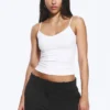 Pack de 2 camisetas sin mangas de algodón con cuello en V y corte entallado – Blanco Pack de 2 camisetas sin mangas de algodón con cuello en V y corte entallado – Blanco