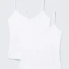 Pack de 2 camisetas sin mangas de algodón con cuello en V y corte entallado – Blanco Pack de 2 camisetas sin mangas de algodón con cuello en V y corte entallado – Blanco