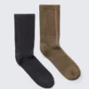 Pack de 2 pares de calcetines cortos lavados – Azul oscuro y beige Pack de 2 pares de calcetines cortos lavados – Azul oscuro y beige