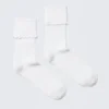 Pack de 2 pares de calcetines de caña corta con borde festoneado – Blanco Pack de 2 pares de calcetines de caña corta con borde festoneado – Blanco