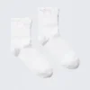 Pack de 2 pares de calcetines de mezcla de algodón con borde con volantes – Blanco Pack de 2 pares de calcetines de mezcla de algodón con borde con volantes – Blanco