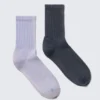 Pack de 2 pares de calcetines deportivos lavados – Azul claro y azul oscuro Pack de 2 pares de calcetines deportivos lavados – Azul claro y azul oscuro