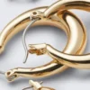 Pack de 2 pendientes de aro pulidos – Dorados