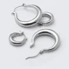 Pack de 2 pendientes de aro pulidos – Plata Pack de 2 pendientes de aro pulidos – Plata