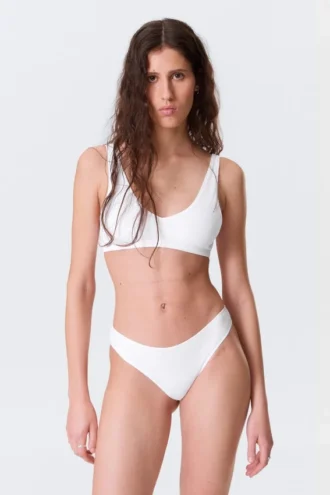 Pack de 2 slips brasileños acanalados – Blanco y gris lavado