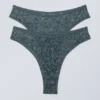 Pack de 2 slips brasileños de cintura media Lucy – Petróleo