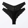 Pack de 2 slips brasileños de encaje Lacey – Negro Pack de 2 slips brasileños de encaje Lacey – Negro