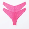 Pack de 2 slips brasileños de encaje Lacey – Rosa brillante Pack de 2 slips brasileños de encaje Lacey – Rosa brillante