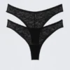 Pack de 2 slips brasileños de encaje ondulado – Negro Pack de 2 slips brasileños de encaje ondulado – Negro