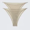 Pack de 2 slips brasileños de malla – Beige