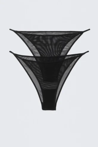 Pack de 2 slips brasileños de malla – Negro