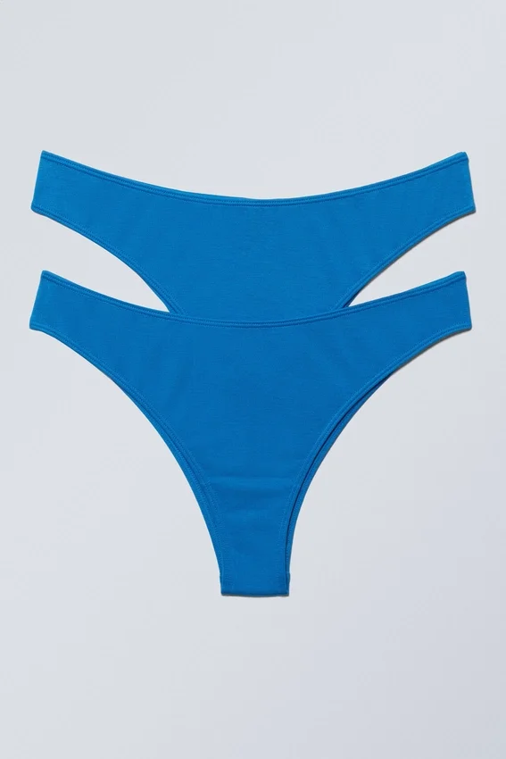 Pack de 2 slips brasileños de modal con corte atrevido – Azul brillante Pack de 2 slips brasileños de modal con corte atrevido – Azul brillante