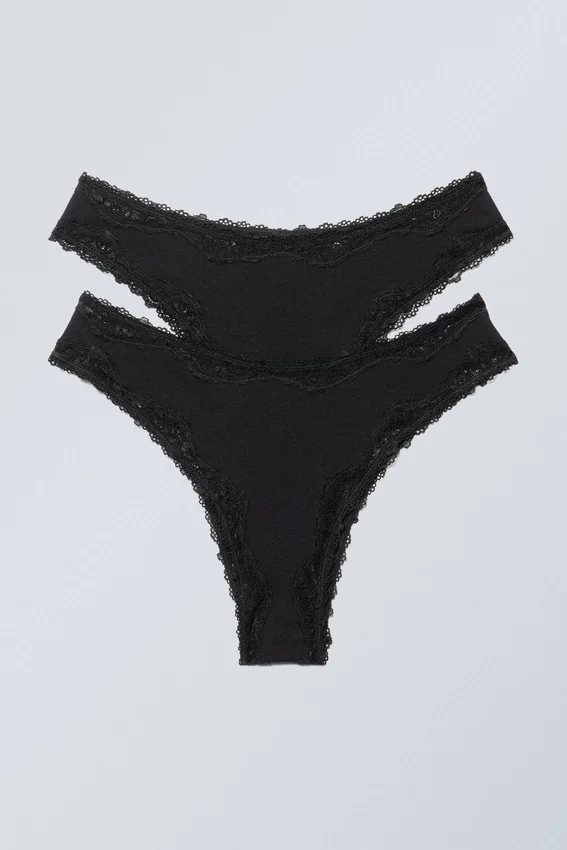 Pack de 2 slips de encaje – Negro Pack de 2 slips de encaje – Negro