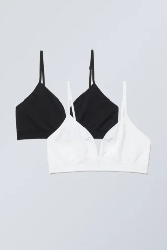 Pack de 2 sujetadores triangulares Cat Soft – Negro y blanco