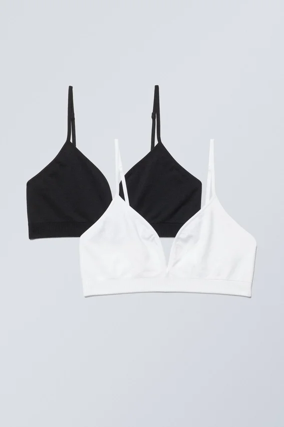 Pack de 2 sujetadores triangulares Cat Soft – Negro y blanco Pack de 2 sujetadores triangulares Cat Soft – Negro y blanco