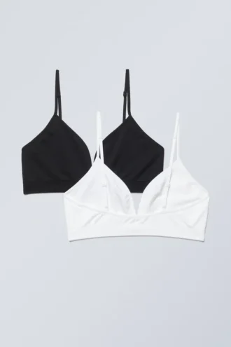Pack de 2 sujetadores triangulares Cat Soft – Negro y blanco