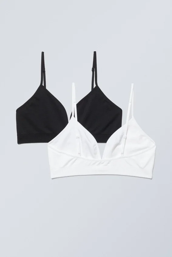 Pack de 2 sujetadores triangulares Cat Soft – Negro y blanco Pack de 2 sujetadores triangulares Cat Soft – Negro y blanco