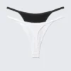 Pack de 2 tangas de algodón – Blanco y negro Pack de 2 tangas de algodón – Blanco y negro