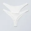 Pack de 2 tangas de algodón Pointelle – Blanco Pack de 2 tangas de algodón Pointelle – Blanco