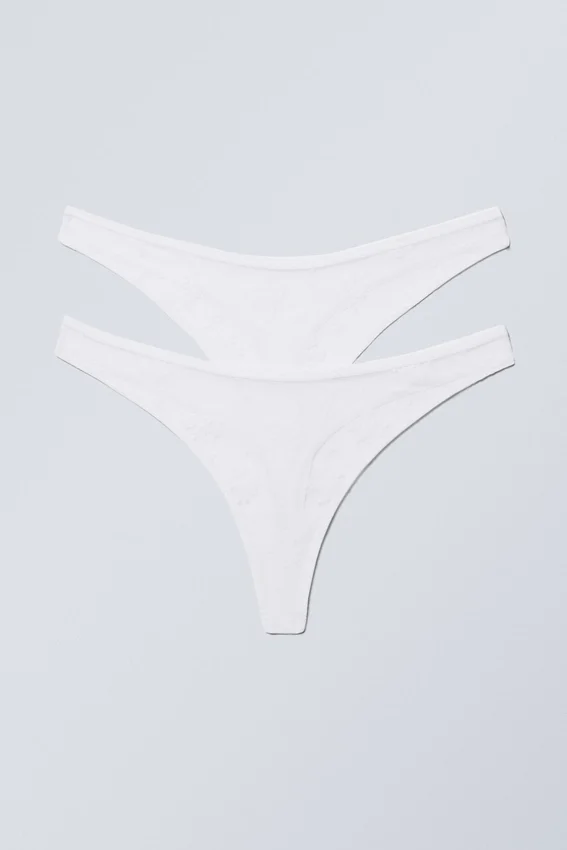 Pack de 2 tangas de encaje ceniza – Blanco Pack de 2 tangas de encaje ceniza – Blanco