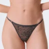 Pack de 2 tangas de encaje con remolinos – Gris oscuro Pack de 2 tangas de encaje con remolinos – Gris oscuro